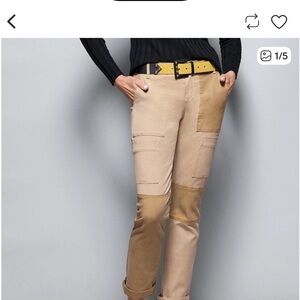 NWOT Cabi Women’s Captain Two-Tone Khaki Cargo Pants Size 4